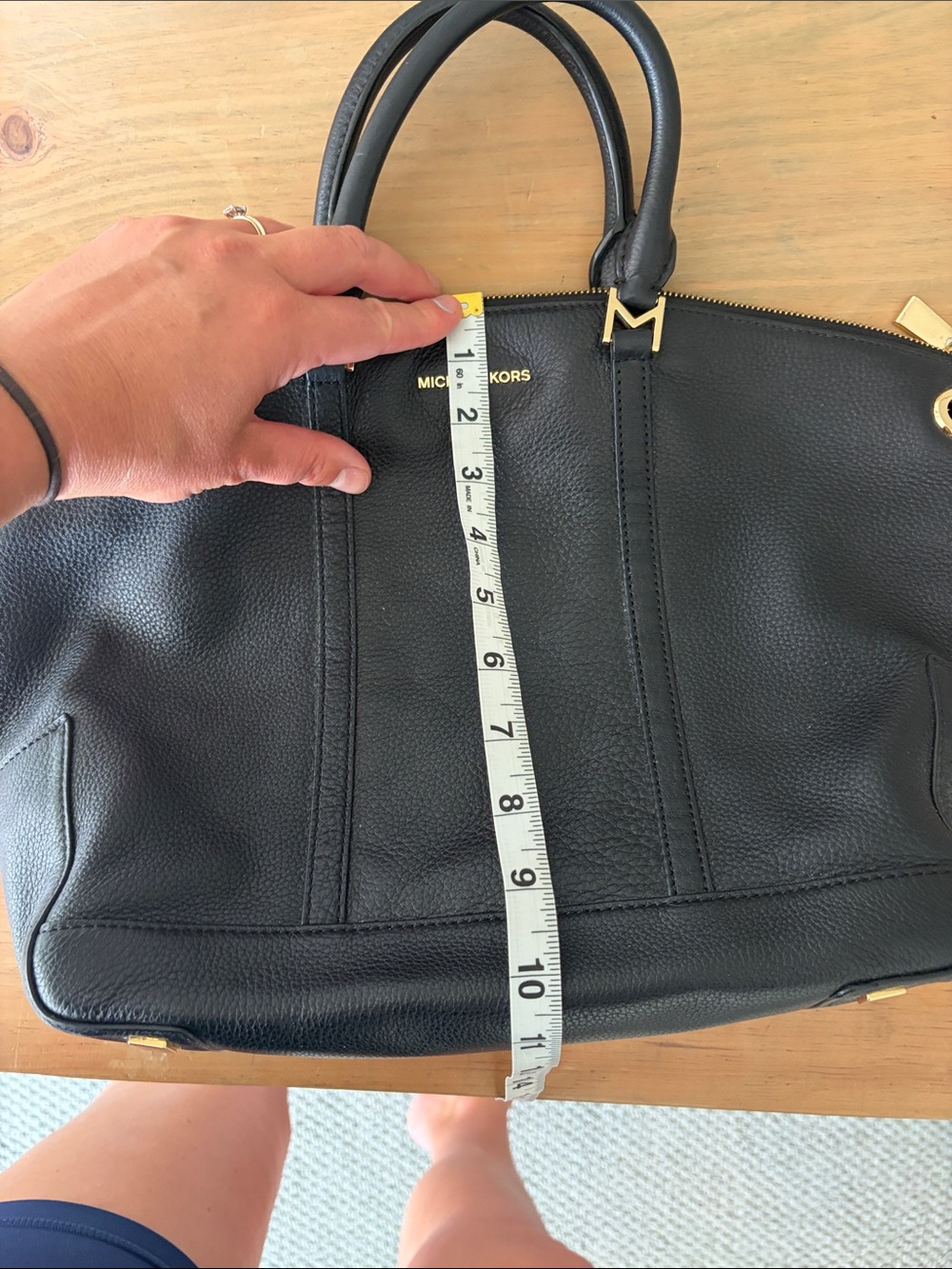 Michael Kors Black Pebbled Leather Satchel / Crossbody Bag - Picture 7 of 8